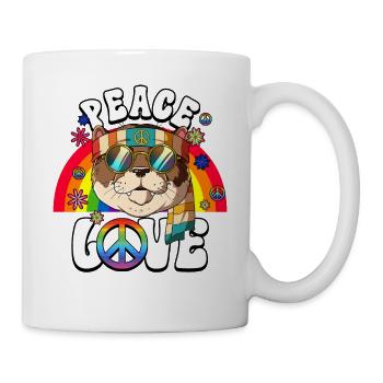 60s 70s Costume Peace Love Hippie - Mug - white - Right