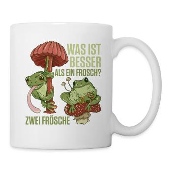 Was ist besser als ein Frosch? Zwei Frösche - Tasse - Weiß - Rechts
