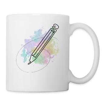 Art Academia Aesthetic Pencil Watercolor - Tasse - Weiß - Rechts