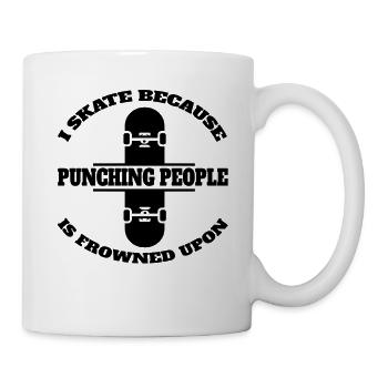 Skateboard Skate-Fan Skater Skaten Skateboarding - Tasse - Weiß - Rechts