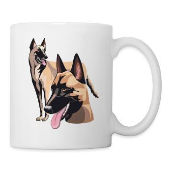 les deux malinois - Mug blanc - blanc - Droite