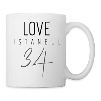 LOVE ISTANBUL 34; türkische Städte; Sehirler - Tasse - Weiß - Rechts