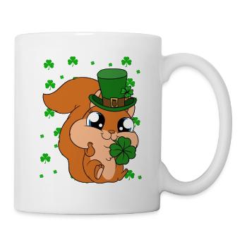 Eichhörnchen Kleeblätter St. Patrick's Day - Tasse - Weiß - Rechts