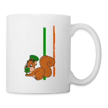 Eichhörnchen Kleeblätter St. Patrick's Day - Tasse - Weiß - Rechts