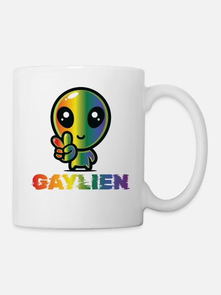 Gender Lesben, Schwule, Trans, Queer Regenbogen - Tasse - Weiß