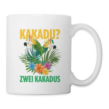 Was ist besser als ein Kakadu? Zwei Kakadus - Tasse - Weiß - Rechts