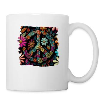 Hippie Festival Love Vintage Peace Sign - Mug blanc - blanc - Droite