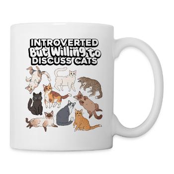 Introverted, but discussive cats - Mug - white - Right
