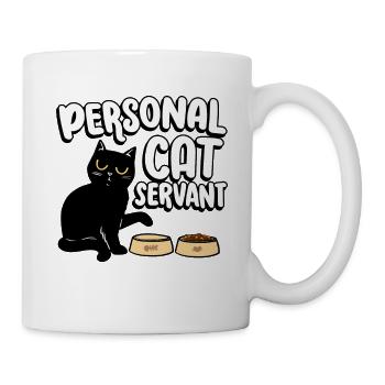 Chat personnel serviteur chat mangeur de nourriture pour chat - Mug blanc - blanc - Droite