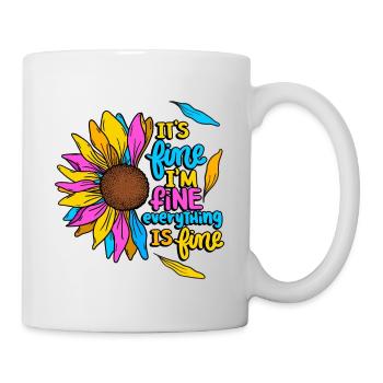 Je vais bien Tout est bon Décor de tournesol - Mug blanc - blanc - Droite