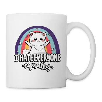 I hate everyone equally cute cat people - Mug - white - Right