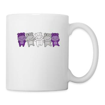 grisdrapeau sexuel fierté LGBTQ mignon hippopotame - Mug blanc - blanc - Droite