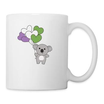 Genderqueer Flagge Ballon Herzen Pride LGBTQ Koala - Tasse - Weiß - Rechts
