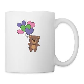 Trigender Flag Ballon Hearts Pride LGBTQ Bear - Mug blanc - blanc - Droite