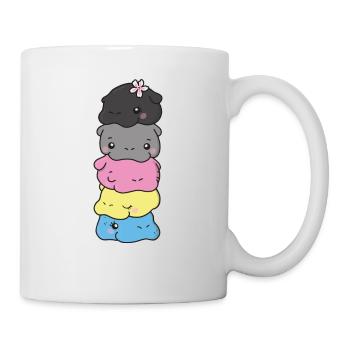 drapeau polygenre fierté LGBTQ mignon hippopotame - Mug blanc - blanc - Droite