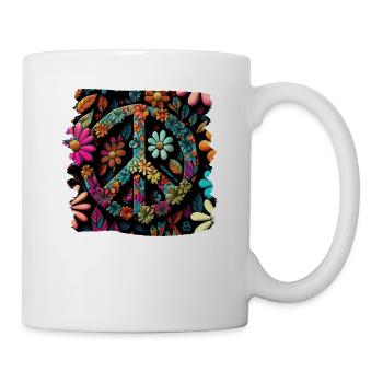 Hippie Festival Liebe Vintage Friedenszeichen - Tasse - Weiß - Rechts