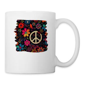 Hippie Festival Liebe Vintage Friedenszeichen - Tasse - Weiß - Rechts