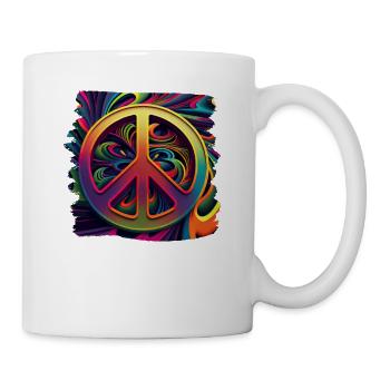 Hippie Festival Liebe Vintage Friedenszeichen - Tasse - Weiß - Rechts