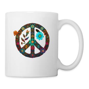 Hippie Festival Liebe Vintage Friedenszeichen - Tasse - Weiß - Rechts