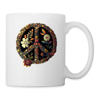 Hippie Festival Love Vintage Peace Sign - Mug blanc - blanc - Droite