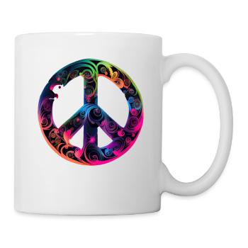 Hippie Festival Love Vintage Peace Sign - Mug blanc - blanc - Droite