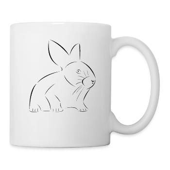 Rabbit drawn - Mug - white - Right