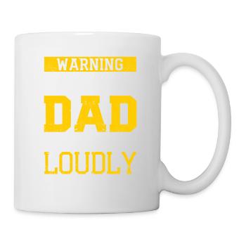 Lustige Warnung Fußball Papa wird laut schreien - Tasse - Weiß - Rechts
