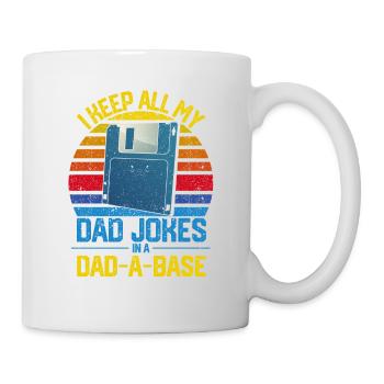 I keep all my dad's jokes in a dad - Mug - white - Right