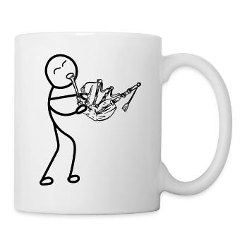 Funny Stick Figure Bagpiper Funny Bagpipe Instrume - Tasse - Weiß - Rechts