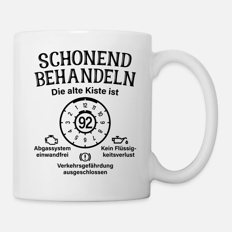 92. Geburtstag Schonend Behandeln Alte Kiste 92 - Tasse - Weiß