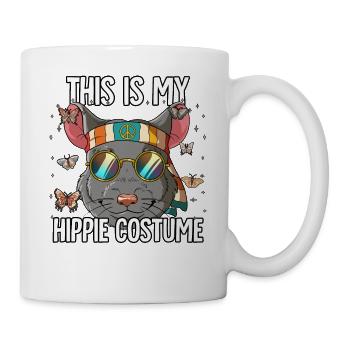 60er 70er Jahre Kostüm This Is My Hippie Costume - Tasse - Weiß - Rechts