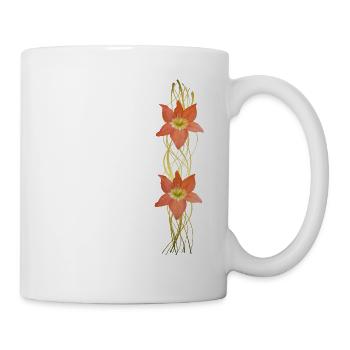 Amaryllis - Graphic - Blossoms - tropical flowers - Mug - white - Right