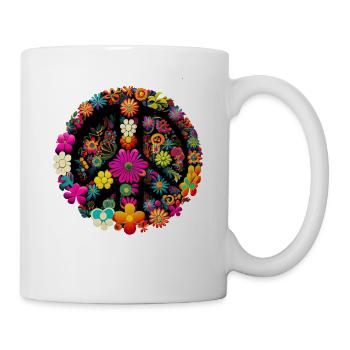Hippie Festival Liebe Vintage Friedenszeichen - Tasse - Weiß - Rechts
