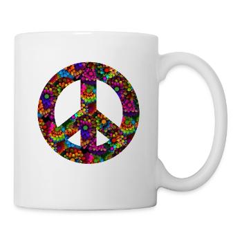 Hippie Festival Liebe Vintage Friedenszeichen - Tasse - Weiß - Rechts