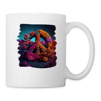 Hippie Festival Liebe Vintage Friedenszeichen - Tasse - Weiß - Rechts