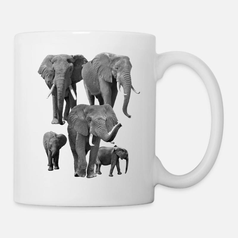 Famille d’éléphants - Elis - Elis en Afrique - Mug blanc - blanc