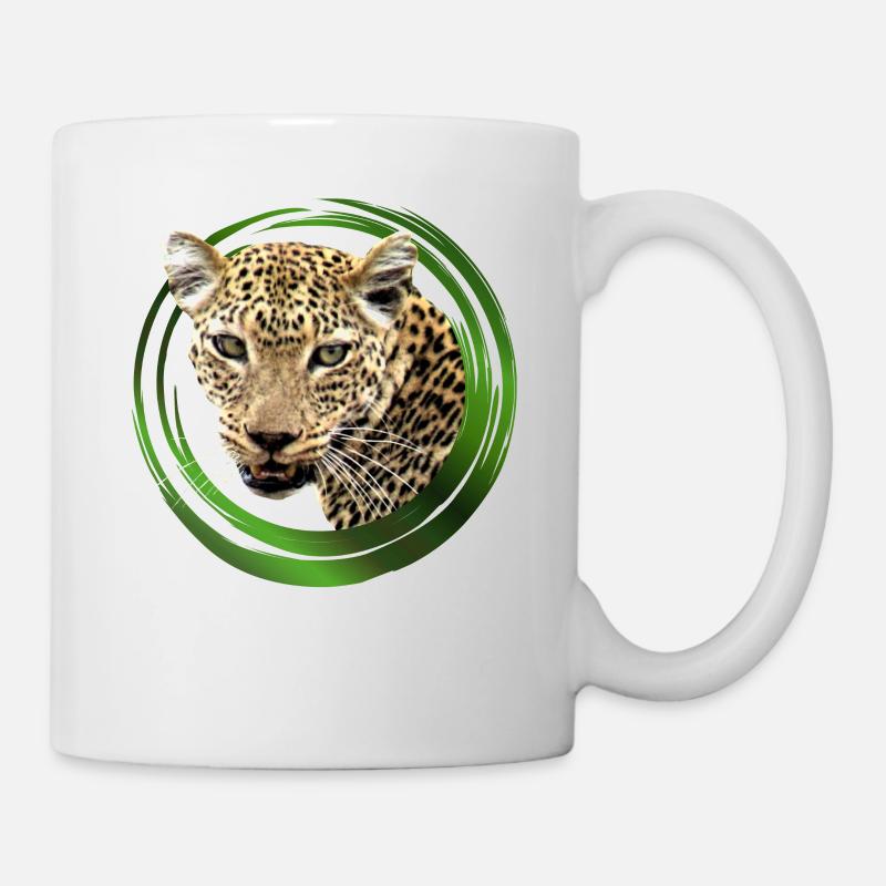 Léopard - Gros Chat - Chat - Afrique - Safari - Mug blanc - blanc