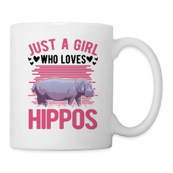 Juste une fille qui aime les hippopotames hippopotames hippopotames - Mug blanc - blanc - Droite