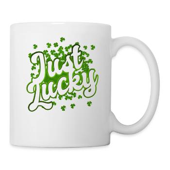 St Patrick’s Day - Just Lucky - Shamrock - Mug blanc - blanc - Droite