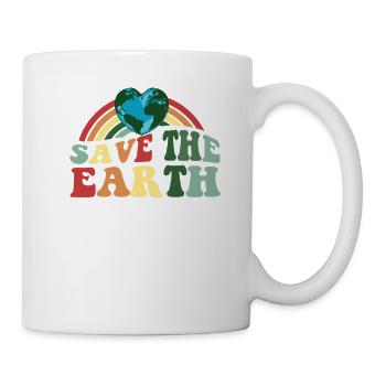 Vintage Retro Earth Day Save the Earth - Mug blanc - blanc - Droite