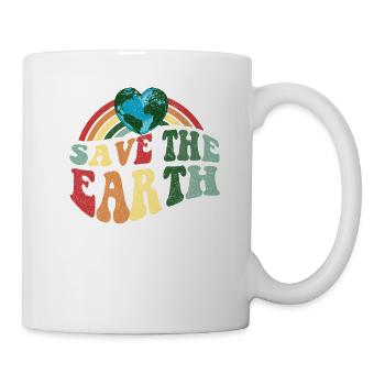 Save the Earth - Earth Day Celebration Vintage - Mug - white - Right