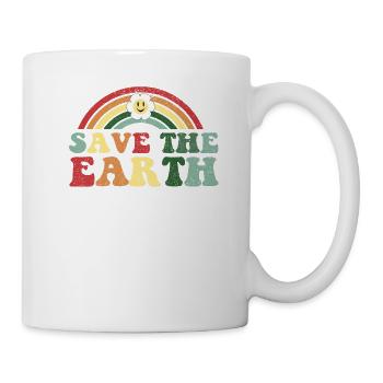 Save the Earth Vintage Distressed Earth Day - Mug - white - Right