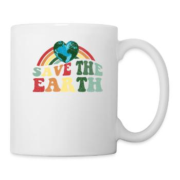 Rette die Erde - Earth Day Vintage Classic - Tasse - Weiß - Rechts
