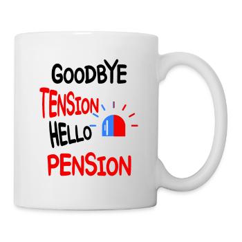 Police Goodbye Tension Hello Pension - Mug - white - Right