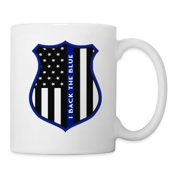 Police Officer I Back The Blue American Flag - Mug - white - Right