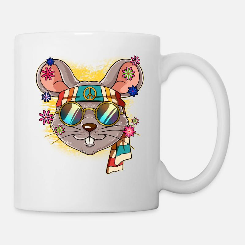 60s 70s Costume Groovy Hippie - Mug blanc - blanc