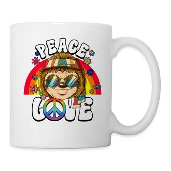 60s 70s Costume Peace Love Hippie - Mug - white - Right