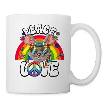 60s 70s Costume Peace Love Hippie - Mug - white - Right