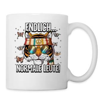 Endlich Normale Leute Hippie Goa Rave - Tasse - Weiß - Rechts