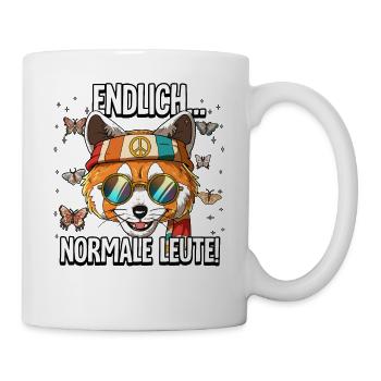 Endlich Normale Leute Hippie Goa Rave - Tasse - Weiß - Rechts